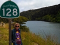 Kim at the Navarro River on CA-128