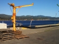 Cargo winches on pier at Port Orford