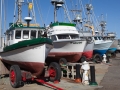 Fishing boats in dry dock at Port Orford