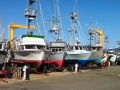 Fishing boats in dry dock at Port Orford