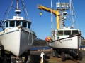 Fishing boats in dry dock at Port Orford