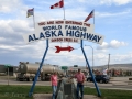 Jerry & Kim at Mile 0 of the Alaskan Highway, Dawson Creek, British Columbia
