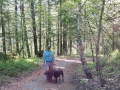 Jerry & the pups hiking in Fraser River Gorge, near Hope, British Columbia