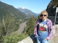 Kim at overlook in Fraser River Gorge, near Hope, British Columbia