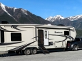 Our rig at roadside stop on the ALCAN Highway, near Muncho Lake, BC