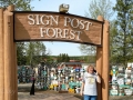 Kim at Sign Post Forest, Watson Lake, YT