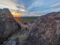 Rock Panel at Sunset - Three Rivers Petroglyph Site