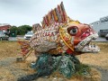 Washed Away Art - Fish Sculpture - made from reclaimed plastic trash that washed ashore