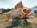 Washed Away Art - Fish Sculpture - made from reclaimed plastic trash that washed ashore