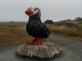 Washed Away Art - Puffin Sculpture - made from reclaimed plastic trash that washed ashore