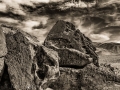 Chidago Canyon petroglyphs on the Volcanic Tableland - black & white