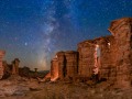 Red Temple Pillars and Milky Way - Bluff, Utah