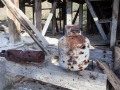 Historic Chemung Mine - Sadly, recent wanton vandalism is evident - many support posts and beams have been shot out causing walls and ceilings to collapse.