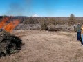 Kim & neighbor, Ralph, Tending a Debris Burn