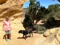 Kim & Pepper at Dutchman Arch, San Rafael Swell, Utah