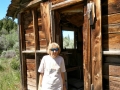 Kim at abandoned cabin in Nine Mile Canyon