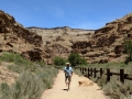 Jerry on trail to the Great Hunt rock art panel