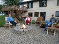 Shirley, Mom, & Jerry relaxing around the fire pit - New Virginia, Iowa