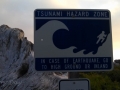 Tsunami sign on First Beach