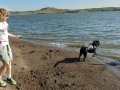 Kim & the Pups at Shadehill Reservoir