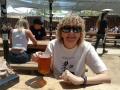 Kim enjoying a brew at Lagunitas Brewing Company