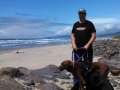 Jerry and pups at Nehalam River Jetty