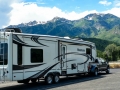 On the way to Salt Lake City - our rig at rest area on I-80