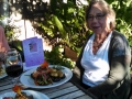 Mom at the Alder Wood Bistro - garden dinning