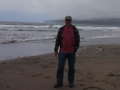 Jerry & pepper playing on beach at Makah Bay