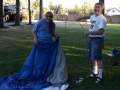 Our friends, Kim & Jeff, setting up camp at Sequim