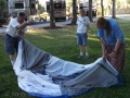 Our friends, Kim & Jeff, setting up camp at Sequim