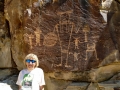 Kim at McGee Springs rock art - Dinosaur National Monument