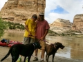 Kim, Jerry & pups at Steamboat Rock - Dinosaur National Monument