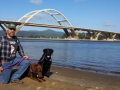 Jerry, Jasmine & Pepper on beach at Alsea Bay