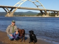 Jerry, Jasmine & Pepper on beach at Alsea Bay