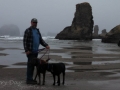 Jerry with the pups at Bandon Beach