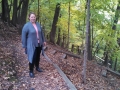 Shirley on park trail near Red Wing, MN