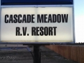 Cascade Meadows RV Resort Sign