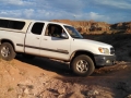 Our truck crossing arroyo