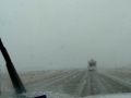 South of Casper, Wyoming - Rain turned to snow crossing the Continental Divide