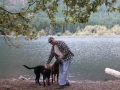 Jerry with the pups at Lake Cushman