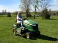 Kim Mowing the Lawn at Craig & Shirley's Home - New Virginia, Iowa