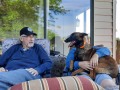 Shirley & Craig with lap-dog, Koda - New Virginia, Iowa
