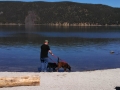 Jerry & pups at Paulina Lake, Lava Lands, Oregon