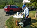 Iskut, BC - Mountain Shadow RV Park - 90+ Year Old Artist Painting the View