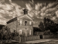 Bannack State Park/Ghost Town - Schoolhouse & Masonic Temple - black & white