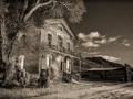 Bannack State Park/Ghost Town - Courthouse/Meade Hotel - black & white