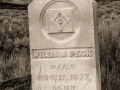 Bannack State Park/Ghost Town - Cemetery - William Peck Headstone - black & white