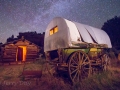 Wagon, Cabin and Milky Way at Chew Ranch - Dinosaur National Monument, Utah/Colorado