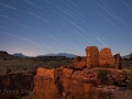 Star Trails and Moonlight Over Lomaki Ruins, Wupatki National Monument